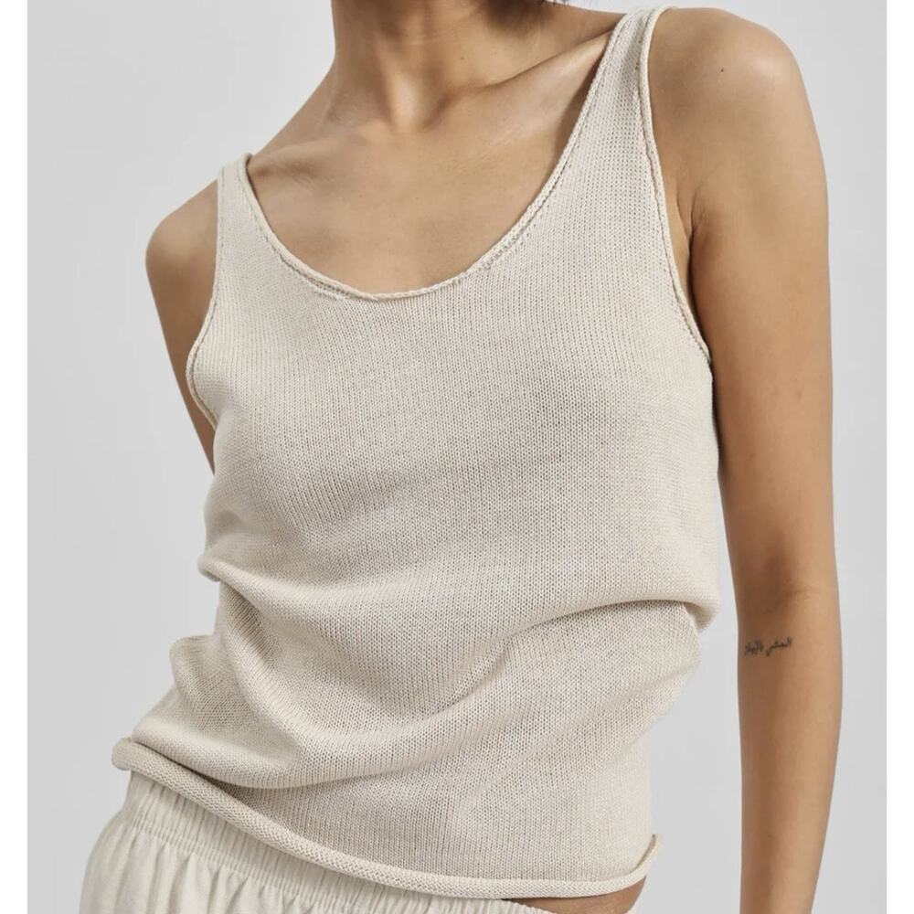 The Frankie Shop Islay Open Back Knit Tank In Beige Womens Size XS/S
